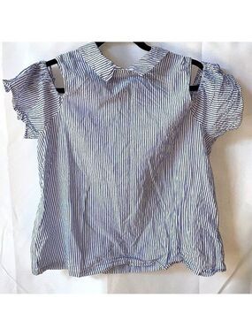 Twine & String Cold Shoulder Collar Top